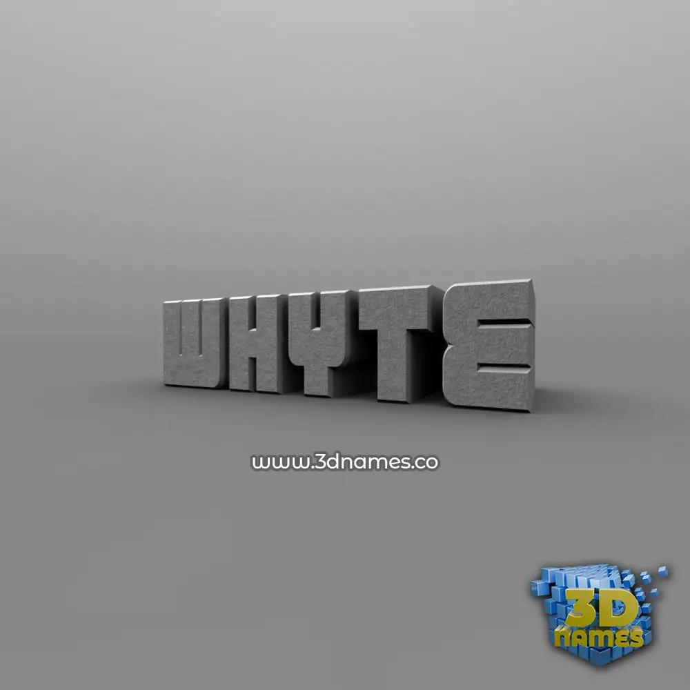 whyte in Solid Grey style - 3D name wallpaper