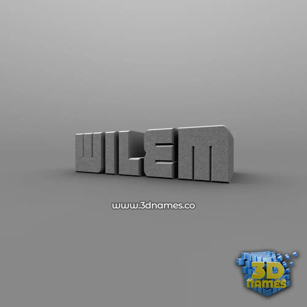 wilem in Solid Grey style - 3D name wallpaper