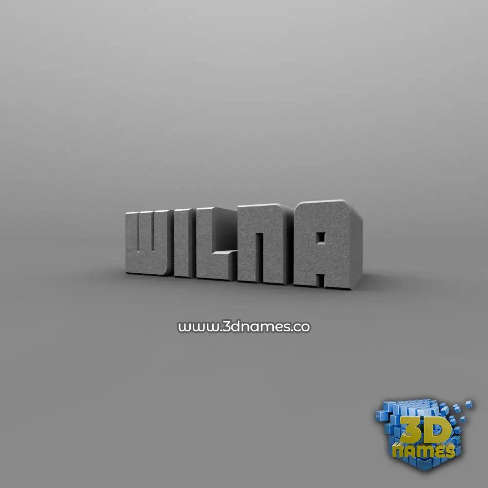 wilna in Solid Grey style - 3D name wallpaper