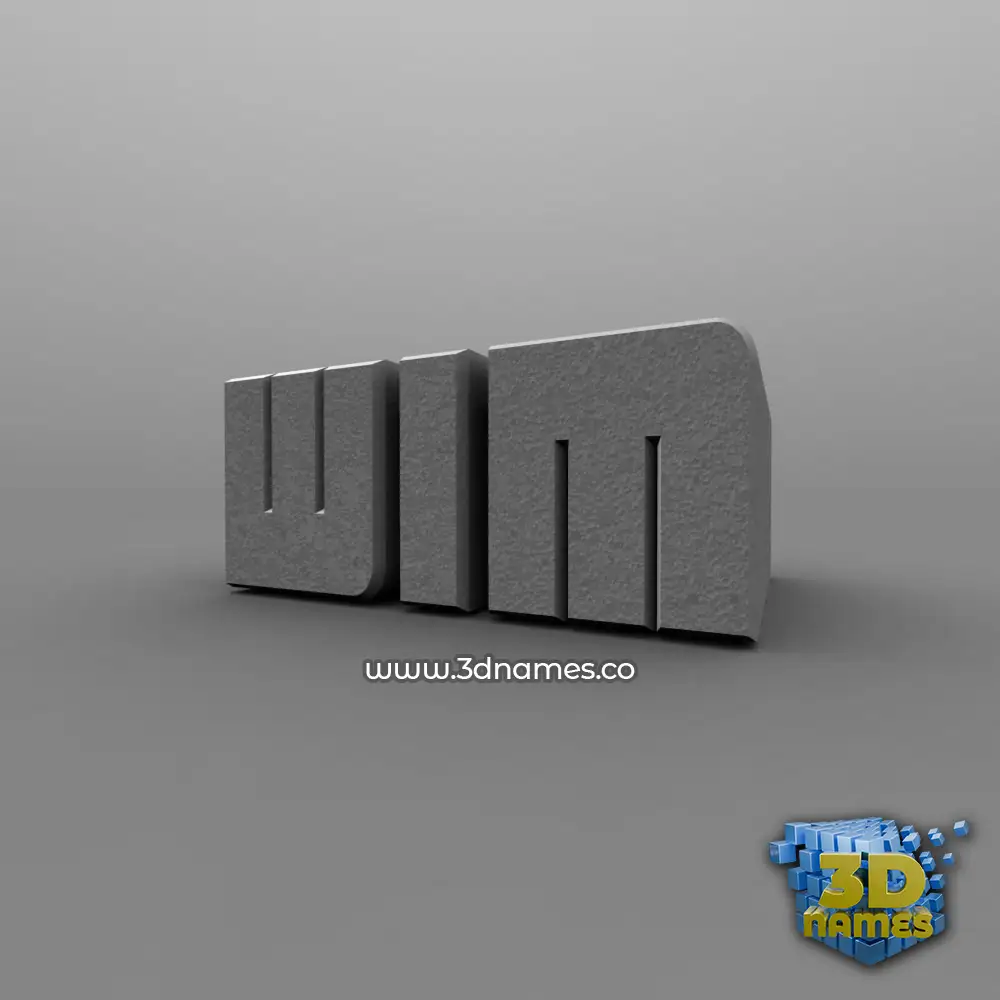 wim in Solid Grey style - 3D name wallpaper