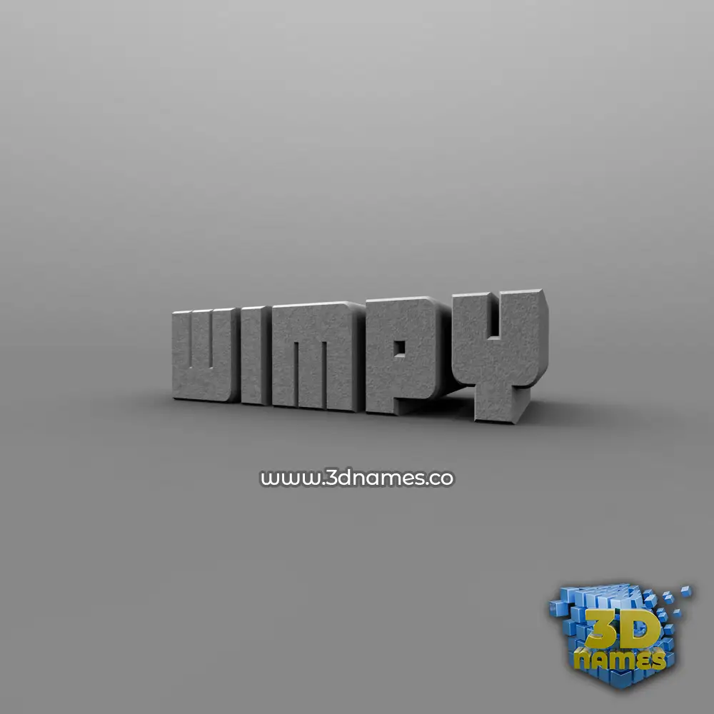 wimpy in Solid Grey style - 3D name wallpaper