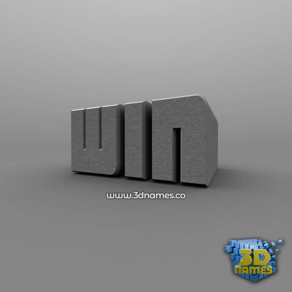 win in Solid Grey style - 3D name wallpaper