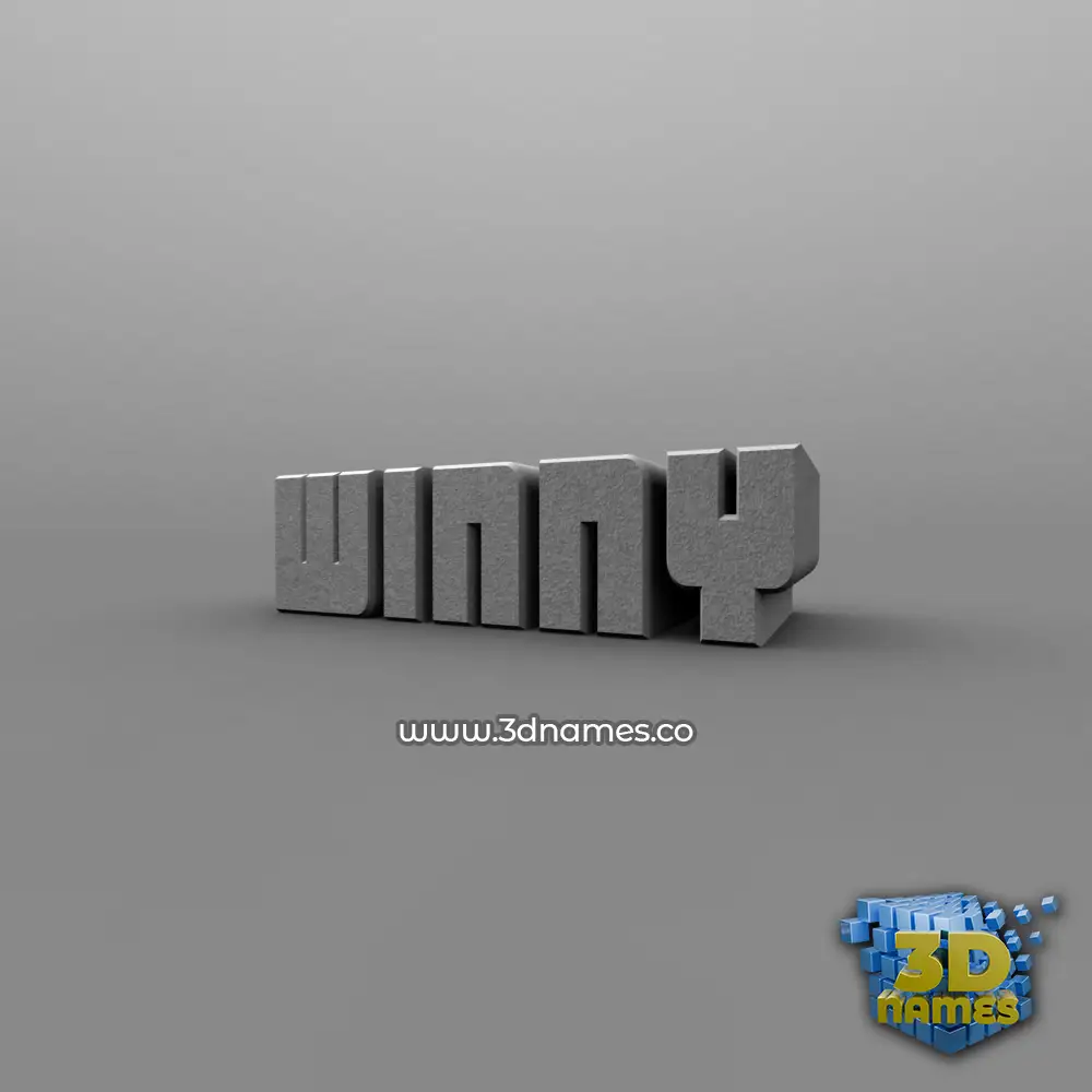 winny in Solid Grey style - 3D name wallpaper