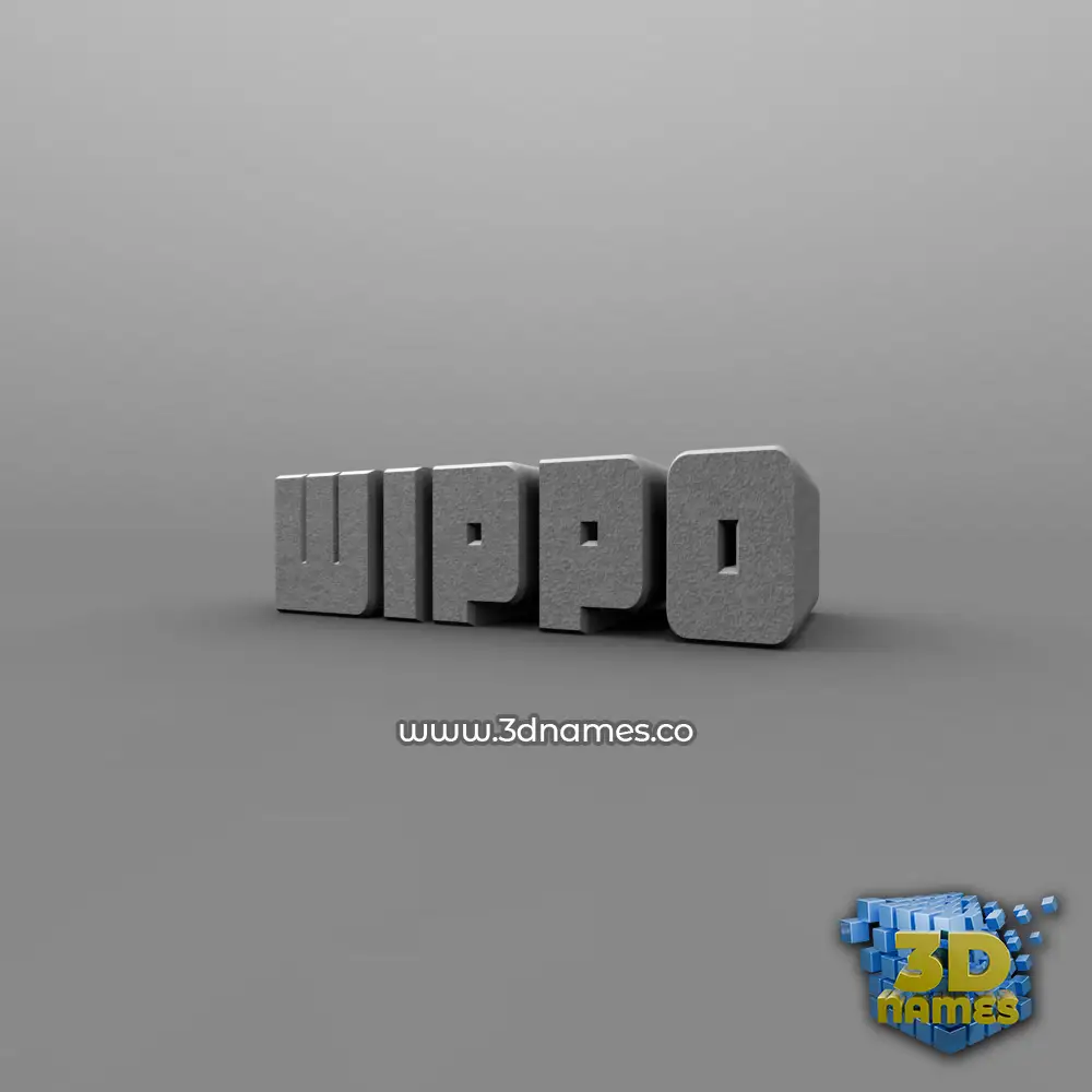 wippo in Solid Grey style - 3D name wallpaper