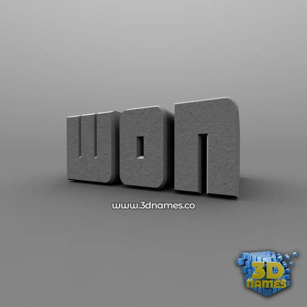 won in Solid Grey style - 3D name wallpaper