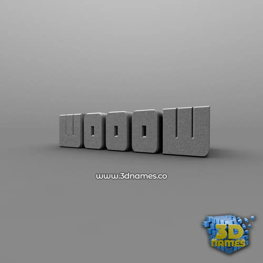 wooow in Solid Grey style - 3D name wallpaper
