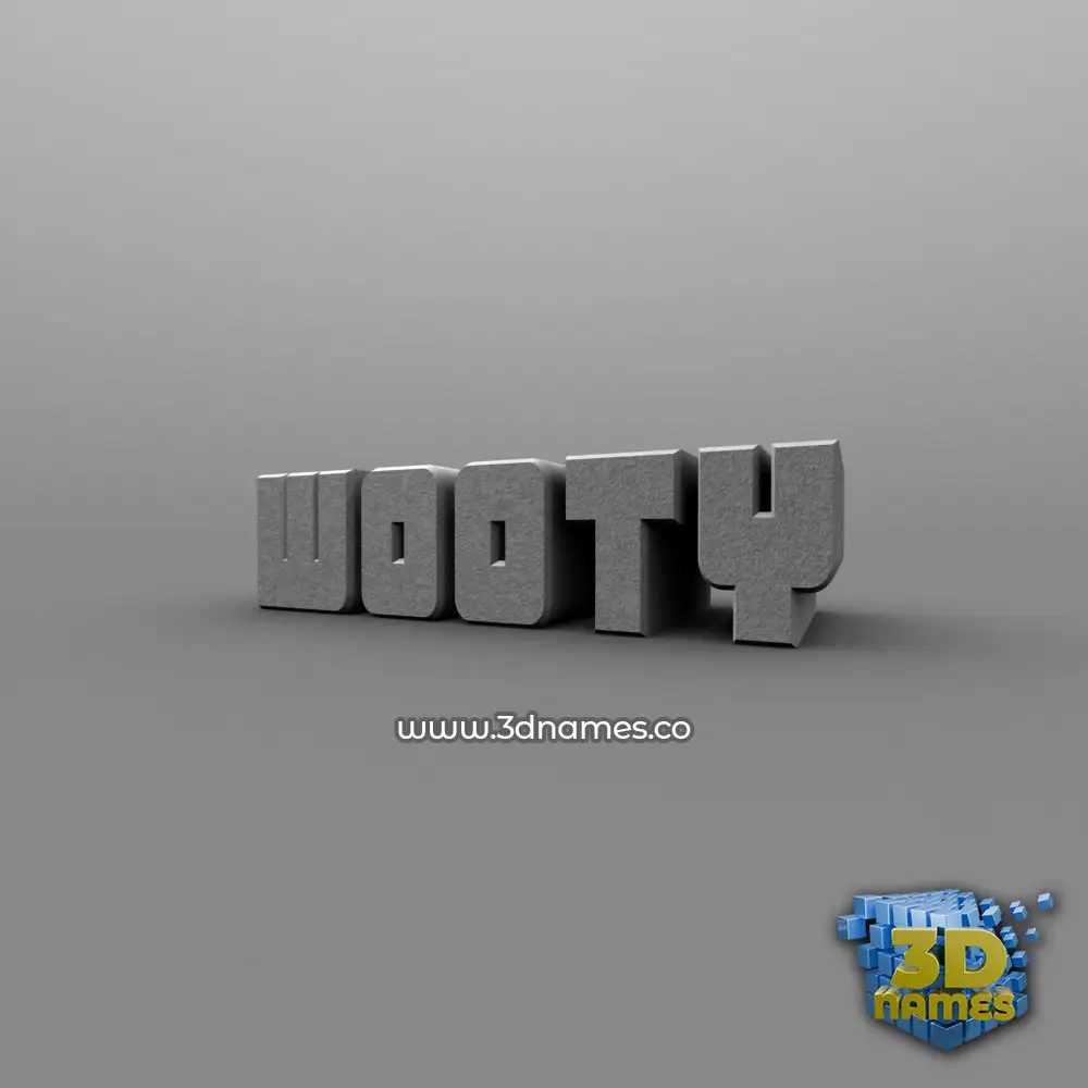 wooty in Solid Grey style - 3D name wallpaper
