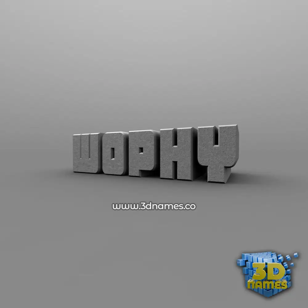 wophy in Solid Grey style - 3D name wallpaper