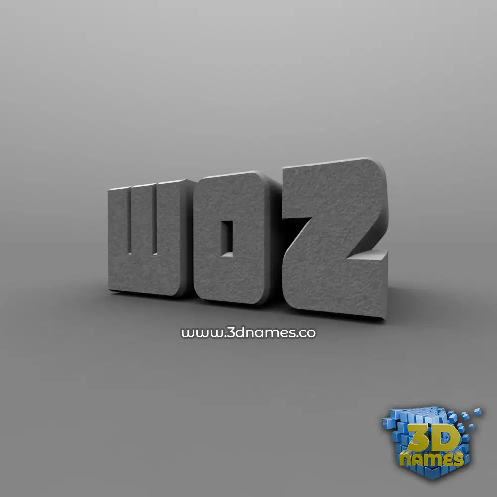 woz in Solid Grey style - 3D name wallpaper