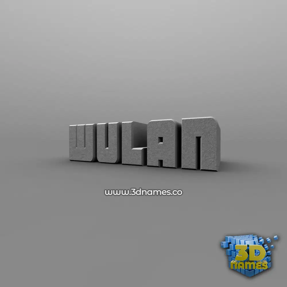 wulan in Solid Grey style - 3D name wallpaper