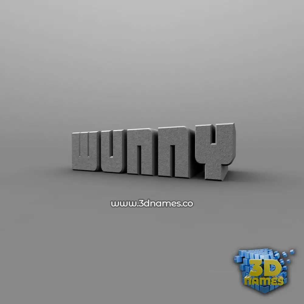 wunny in Solid Grey style - 3D name wallpaper