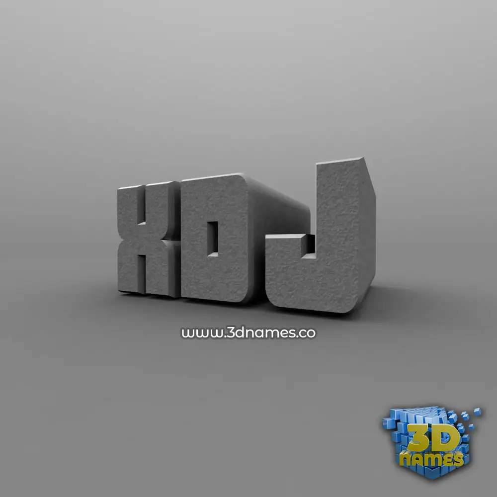 xdj in Solid Grey style - 3D name wallpaper