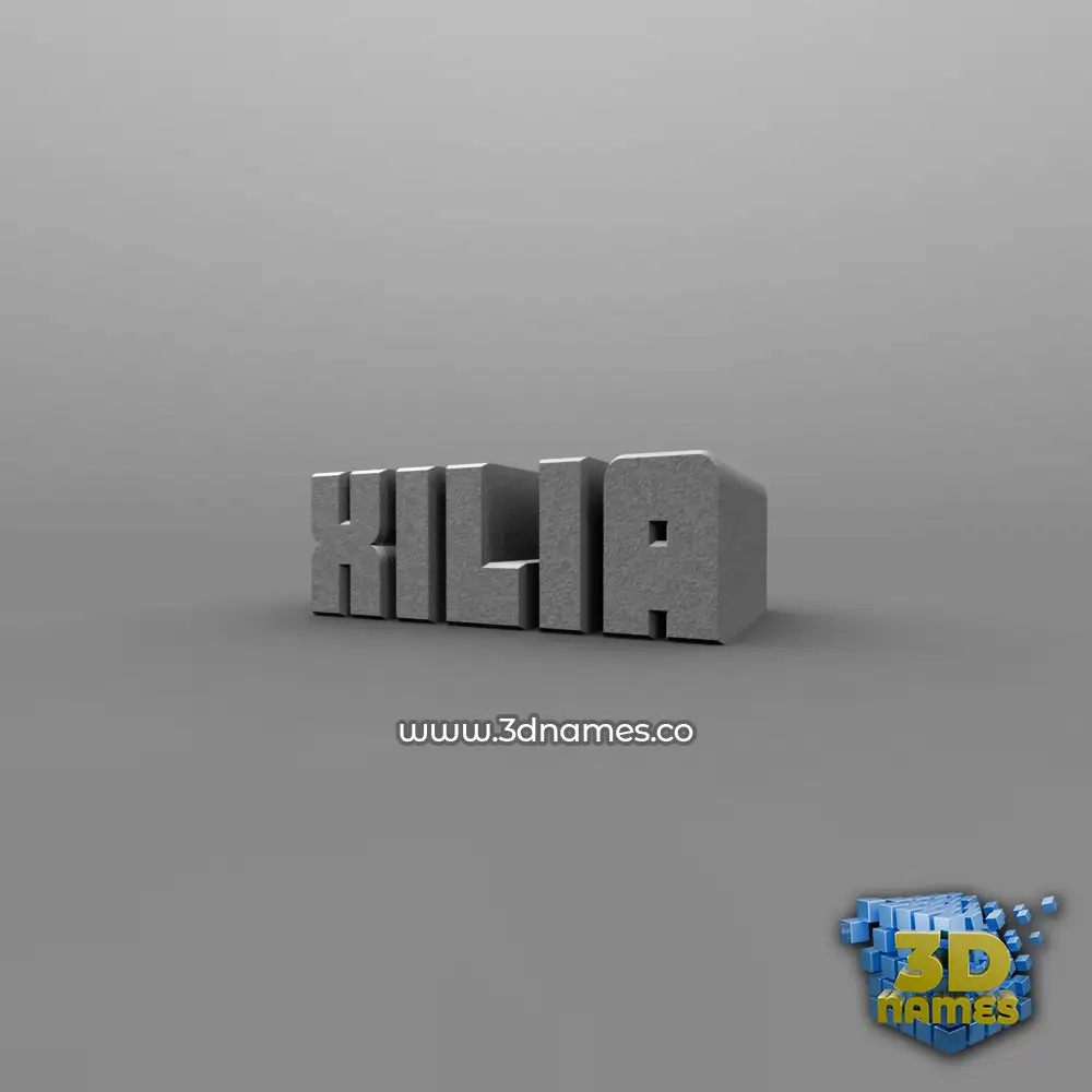 xilia in Solid Grey style - 3D name wallpaper