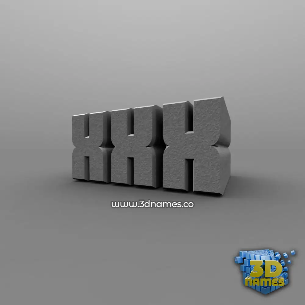 xxx in Solid Grey style - 3D name wallpaper