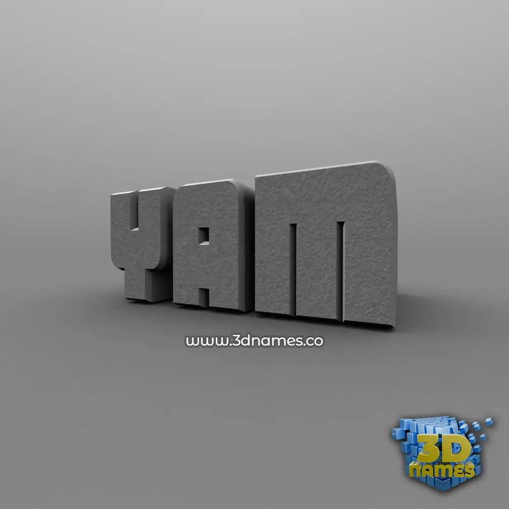 yam in Solid Grey style - 3D name wallpaper