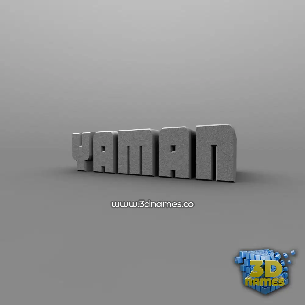 yaman in Solid Grey style - 3D name wallpaper