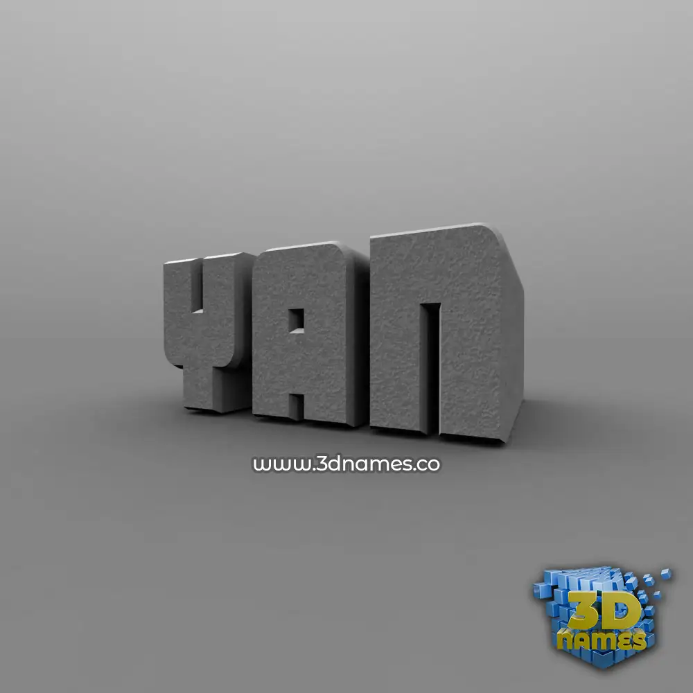 yan in Solid Grey style - 3D name wallpaper