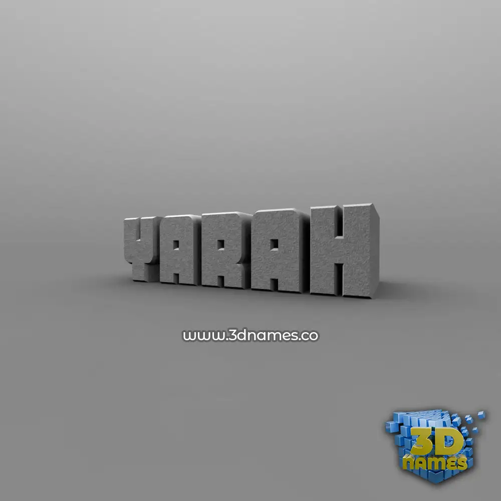 yarah in Solid Grey style - 3D name wallpaper