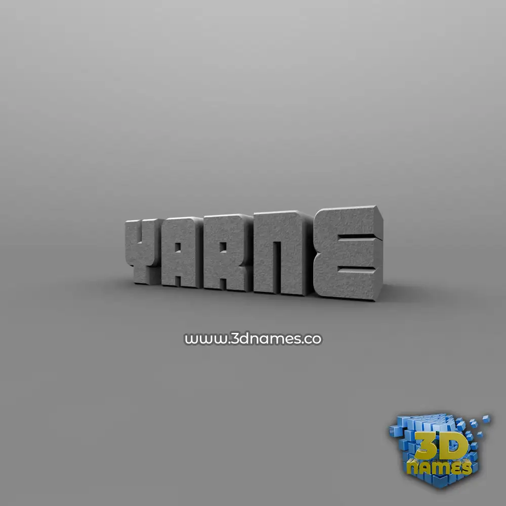 yarne in Solid Grey style - 3D name wallpaper