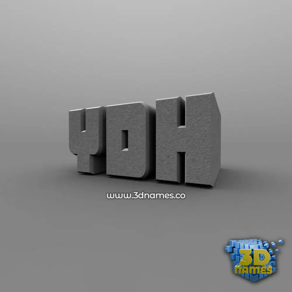 ydh in Solid Grey style - 3D name wallpaper