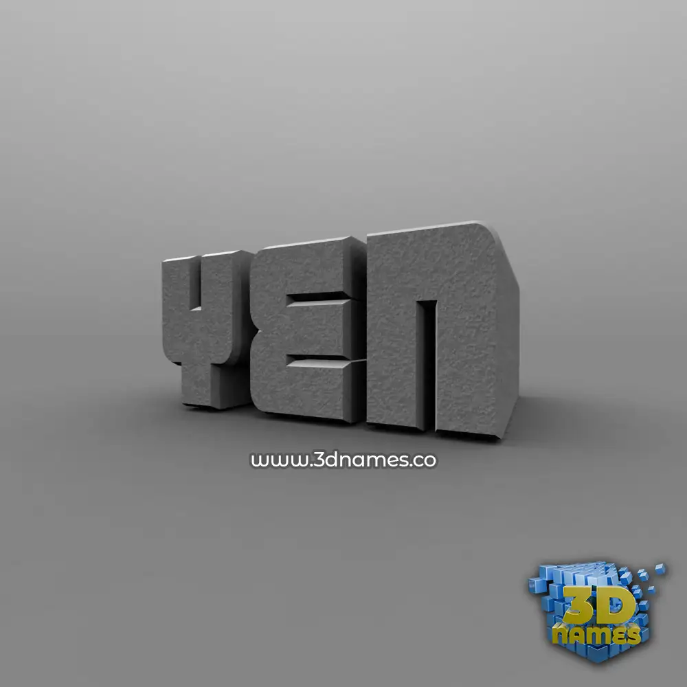 yen in Solid Grey style - 3D name wallpaper