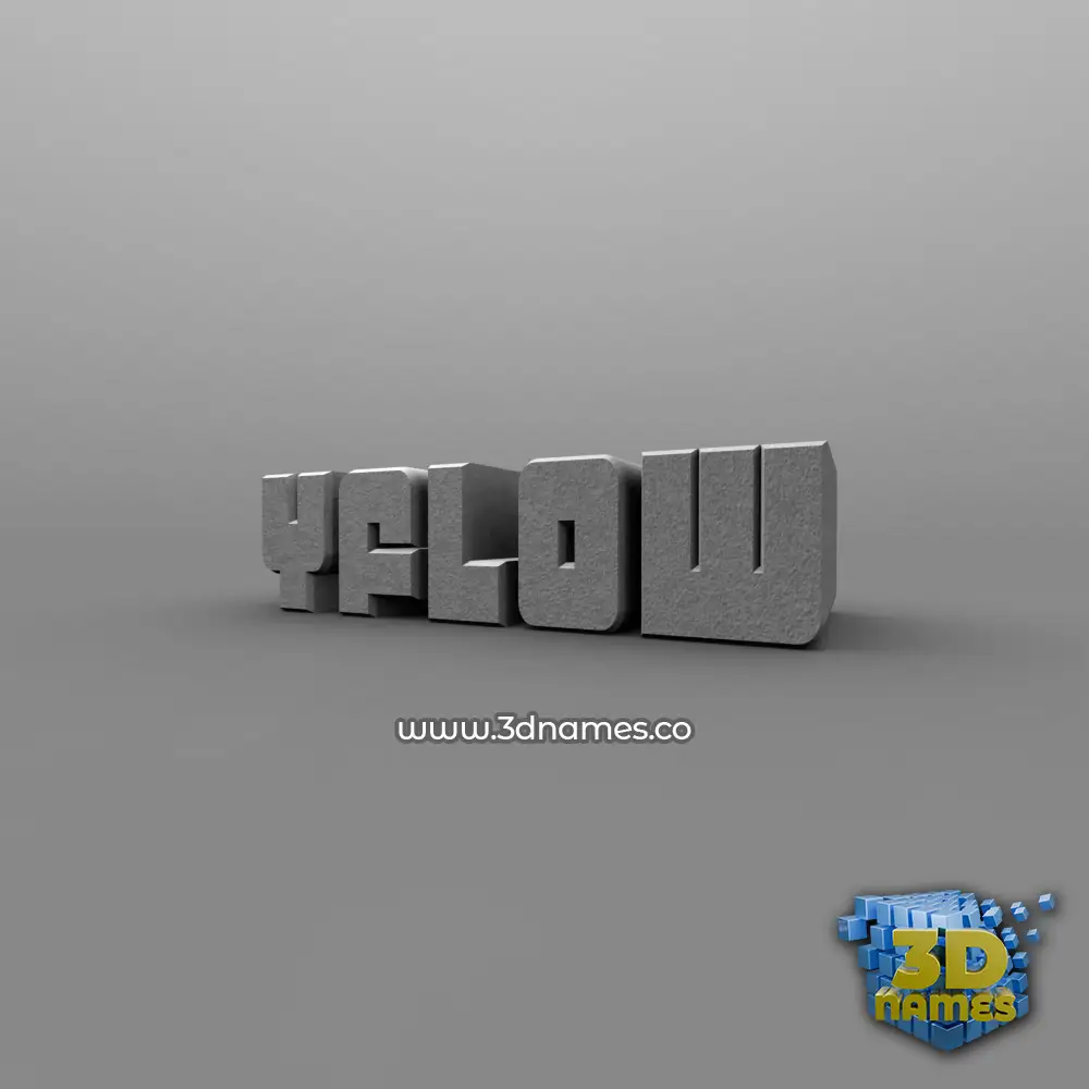yflow in Solid Grey style - 3D name wallpaper