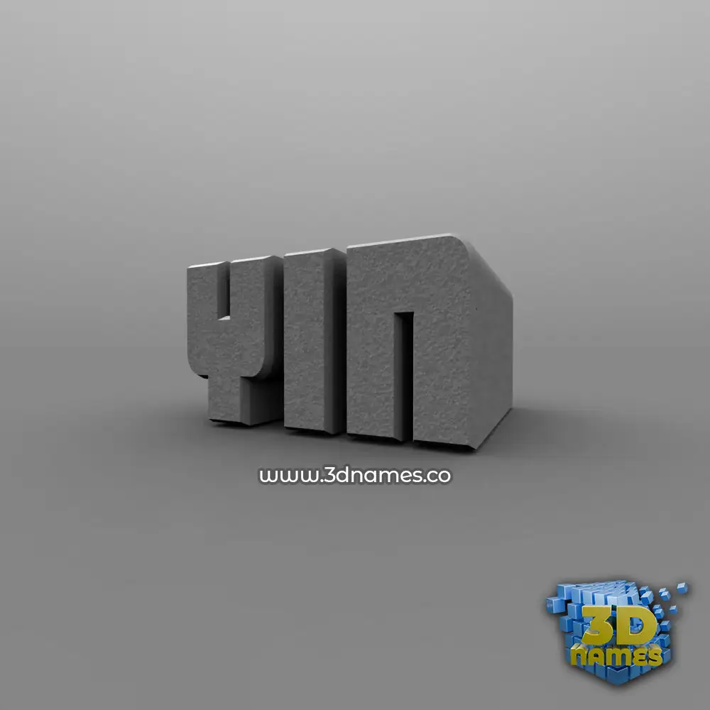 yin in Solid Grey style - 3D name wallpaper