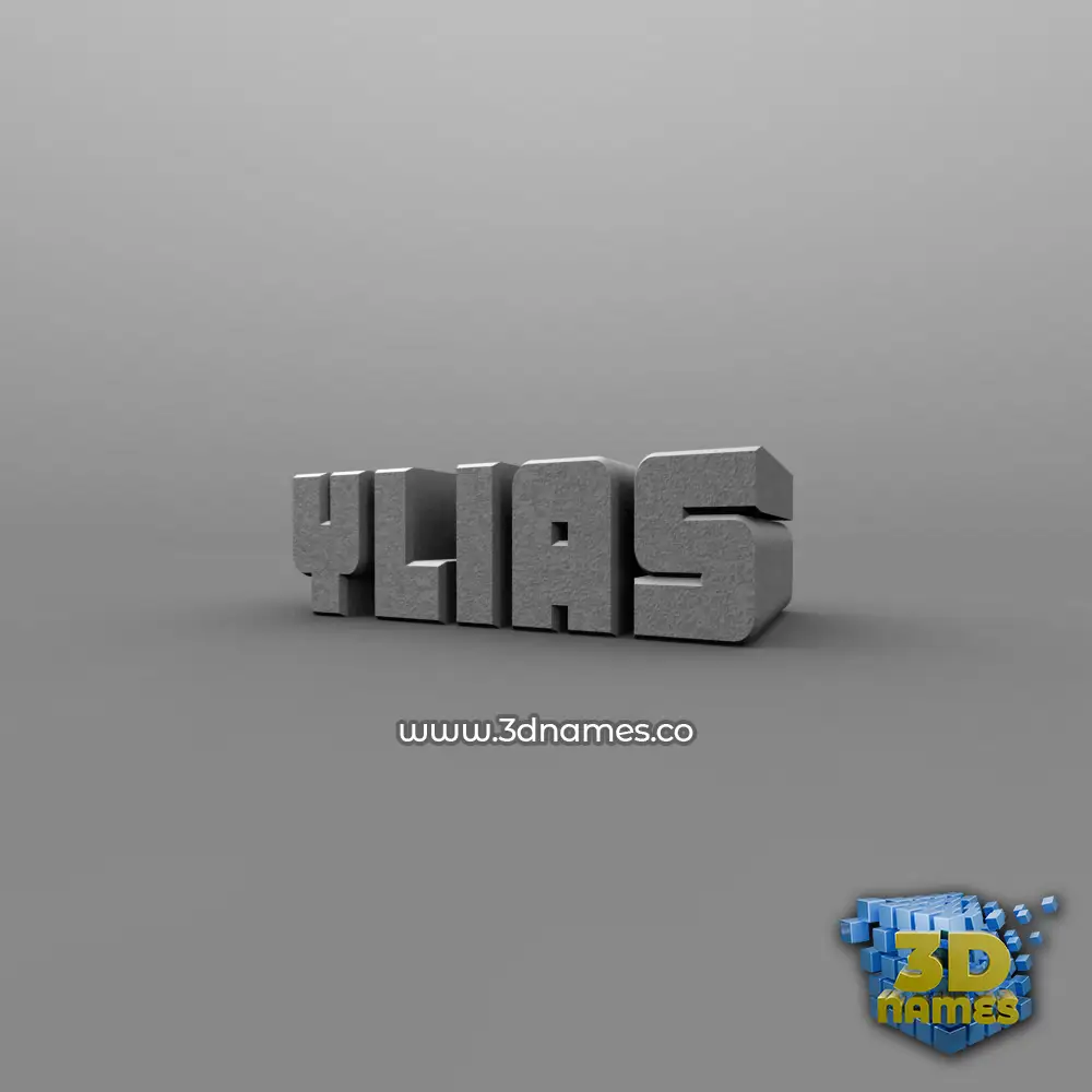 ylias in Solid Grey style - 3D name wallpaper