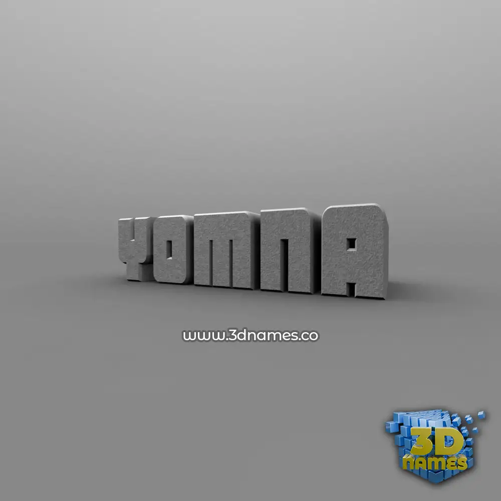 yomna in Solid Grey style - 3D name wallpaper