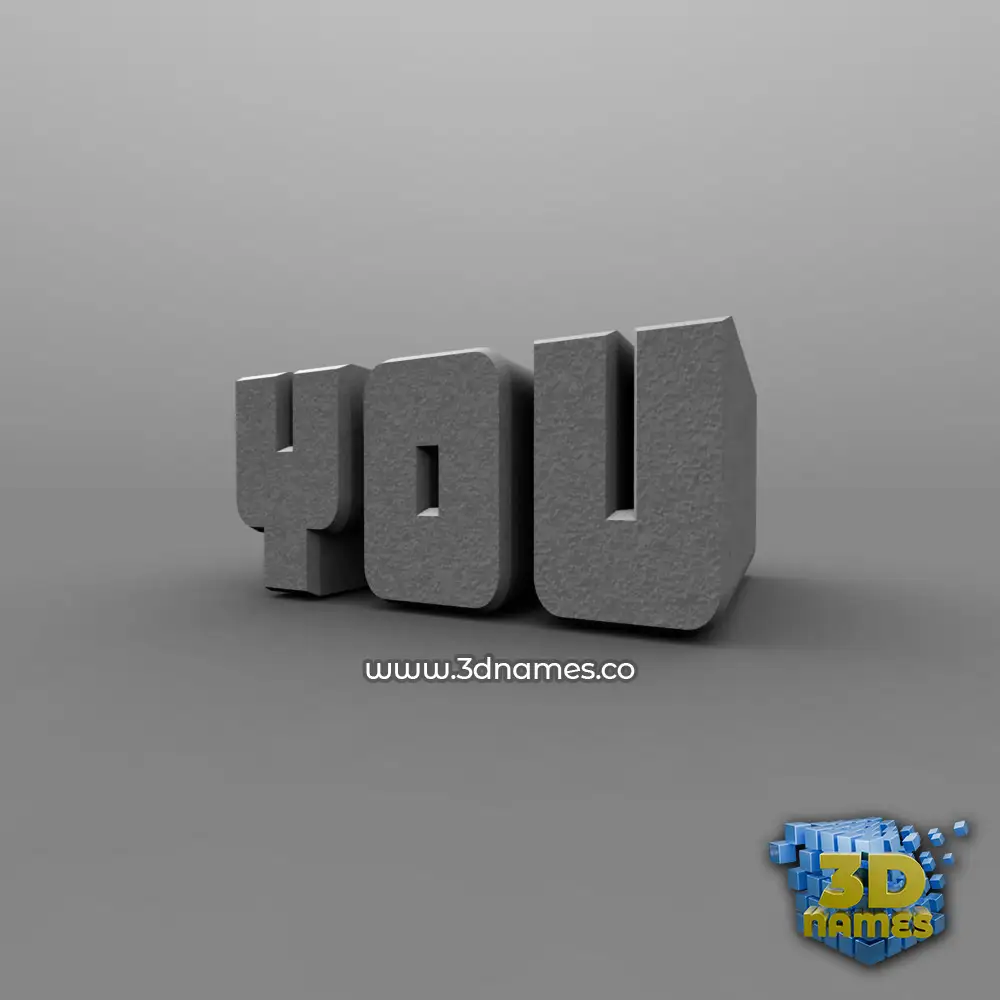 you in Solid Grey style - 3D name wallpaper