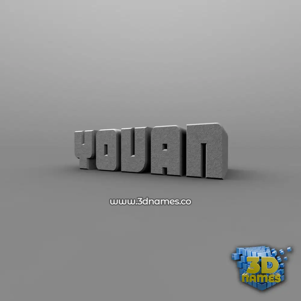 yovan in Solid Grey style - 3D name wallpaper