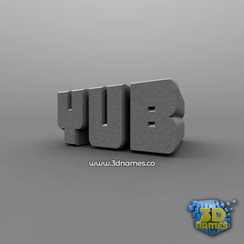 yub in Solid Grey style - 3D name wallpaper