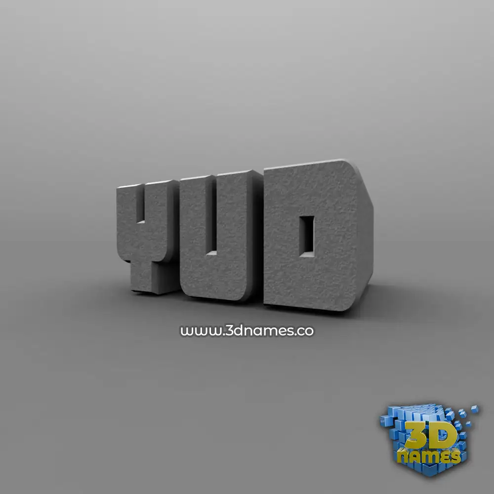 yud in Solid Grey style - 3D name wallpaper