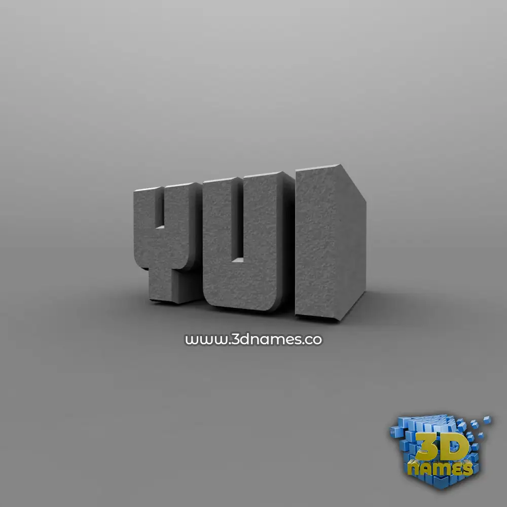 yui in Solid Grey style - 3D name wallpaper