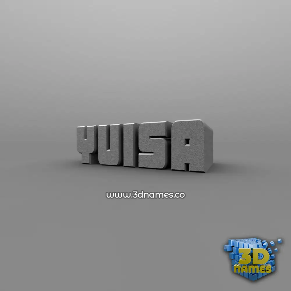 yuisa in Solid Grey style - 3D name wallpaper