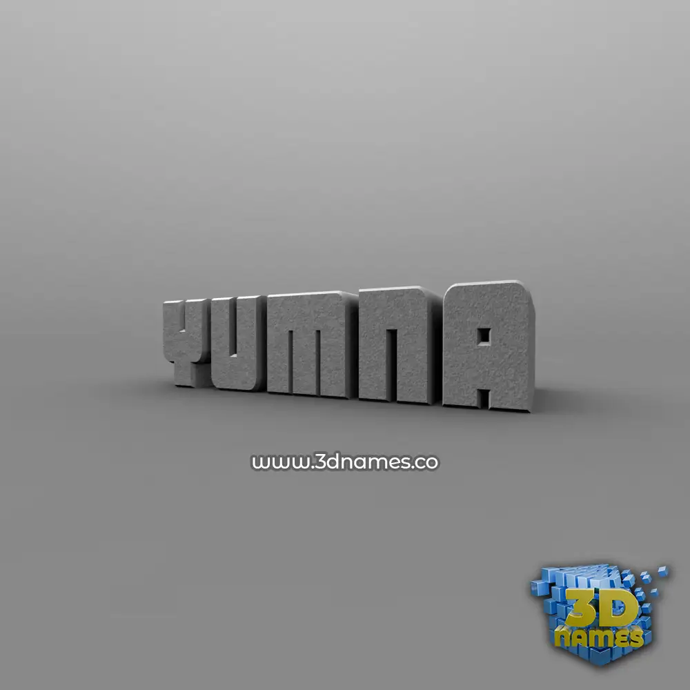yumna in Solid Grey style - 3D name wallpaper