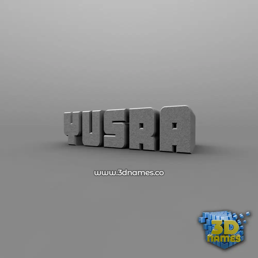 yusra in Solid Grey style - 3D name wallpaper