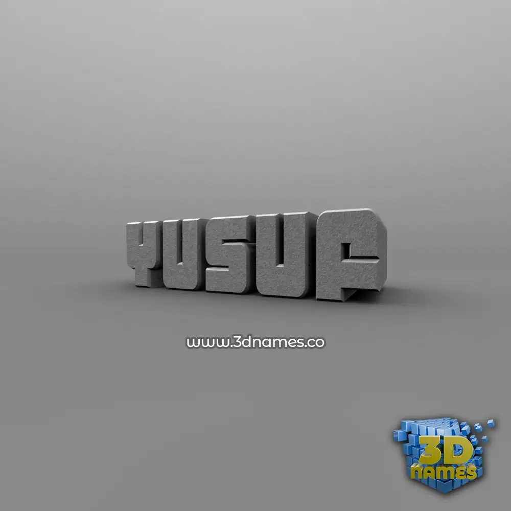 yusuf in Solid Grey style - 3D name wallpaper