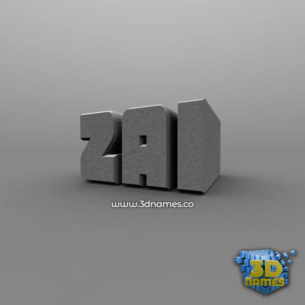 zai in Solid Grey style - 3D name wallpaper