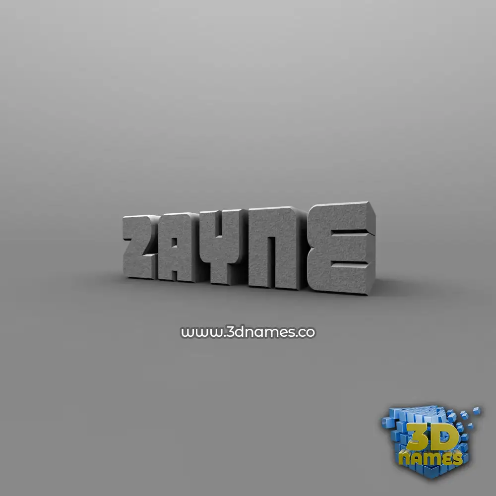 zayne in Solid Grey style - 3D name wallpaper