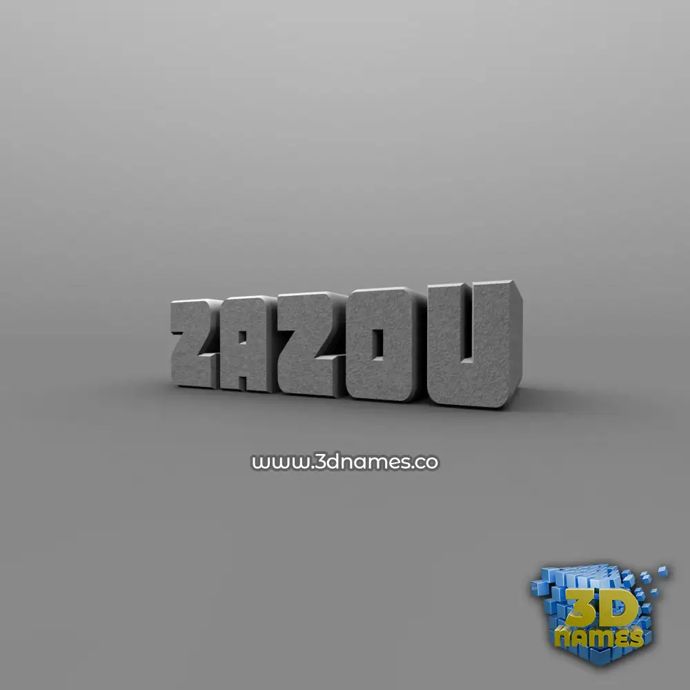 zazou in Solid Grey style - 3D name wallpaper