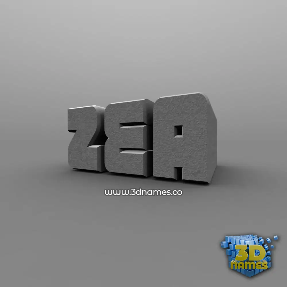 zea in Solid Grey style - 3D name wallpaper