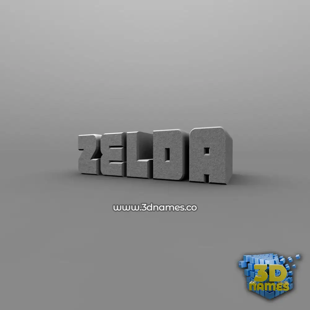 zelda in Solid Grey style - 3D name wallpaper