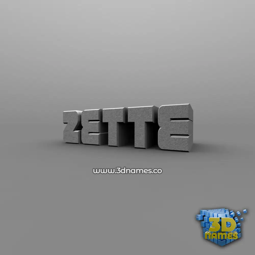 zette in Solid Grey style - 3D name wallpaper