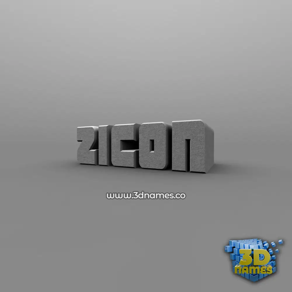 zicon in Solid Grey style - 3D name wallpaper