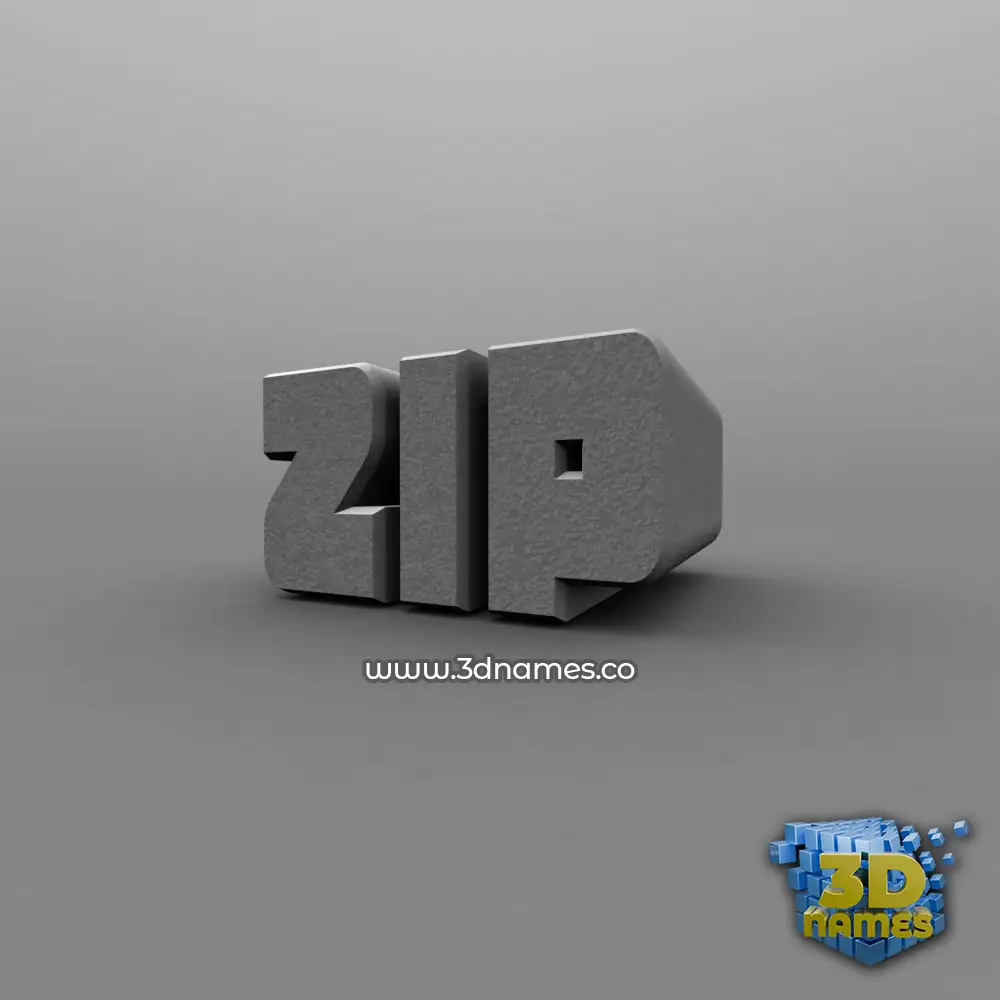 zip in Solid Grey style - 3D name wallpaper