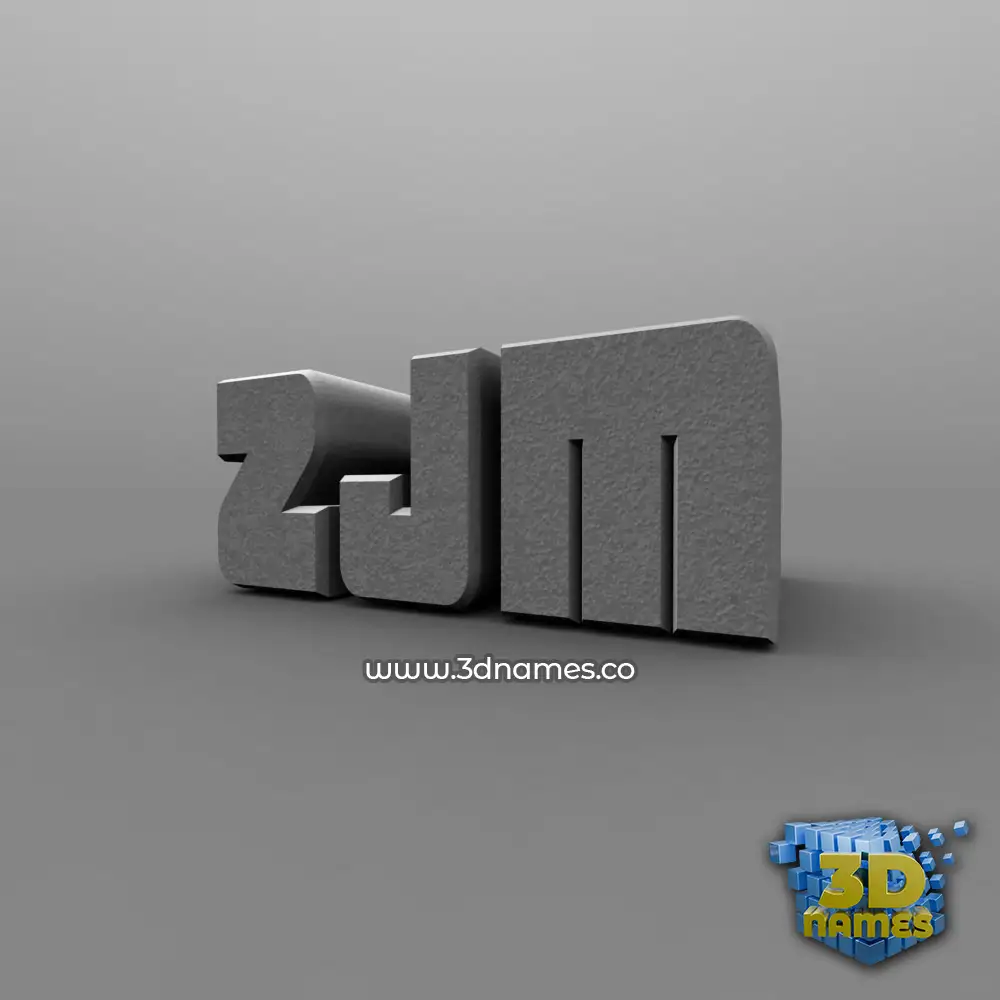 zjm in Solid Grey style - 3D name wallpaper