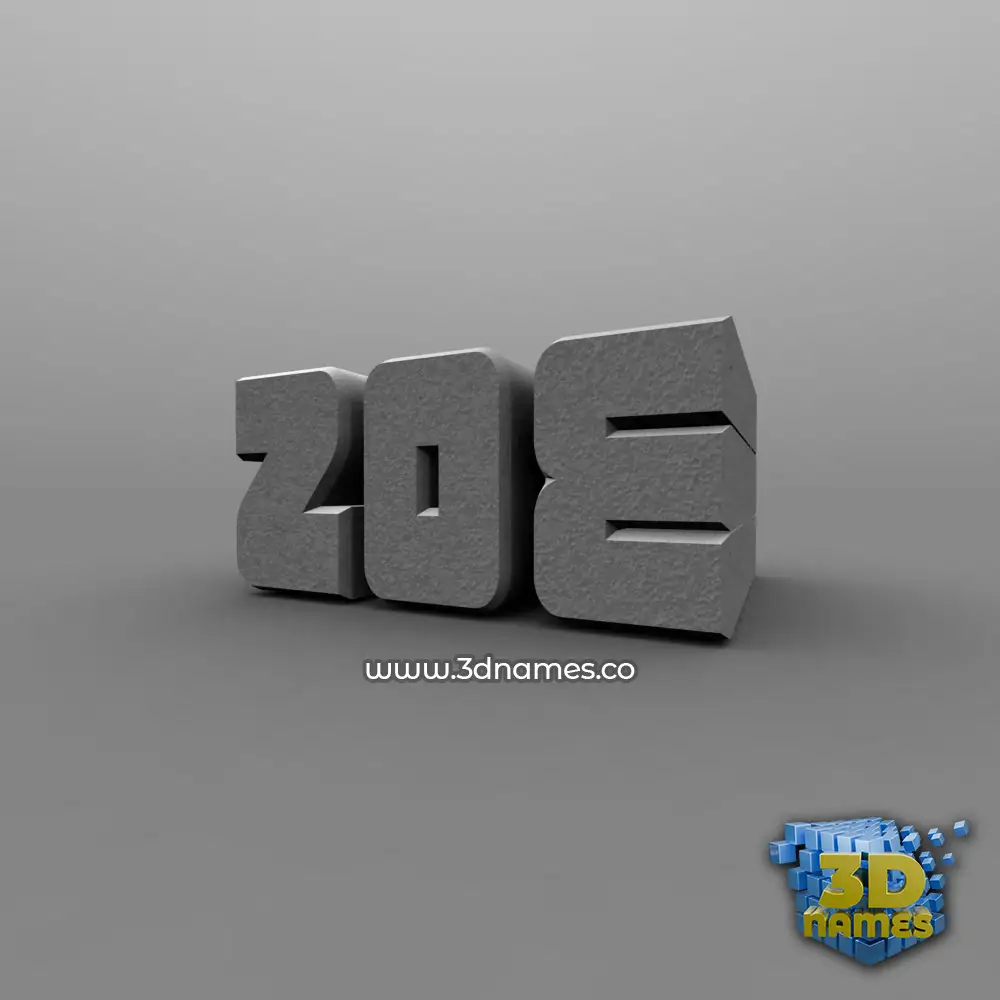 zoe in Solid Grey style - 3D name wallpaper