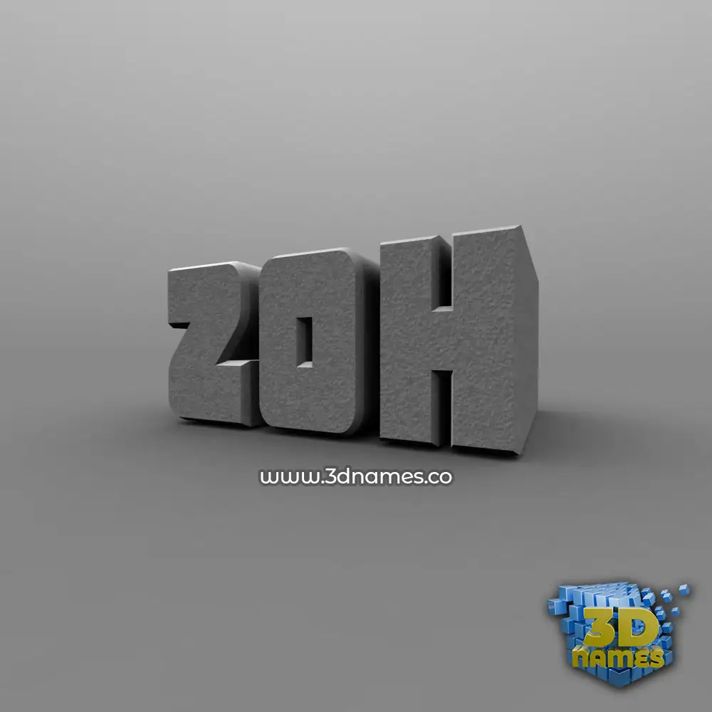 zoh in Solid Grey style - 3D name wallpaper
