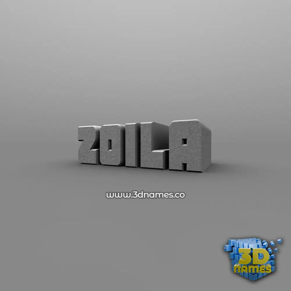 zoila in Solid Grey style - 3D name wallpaper
